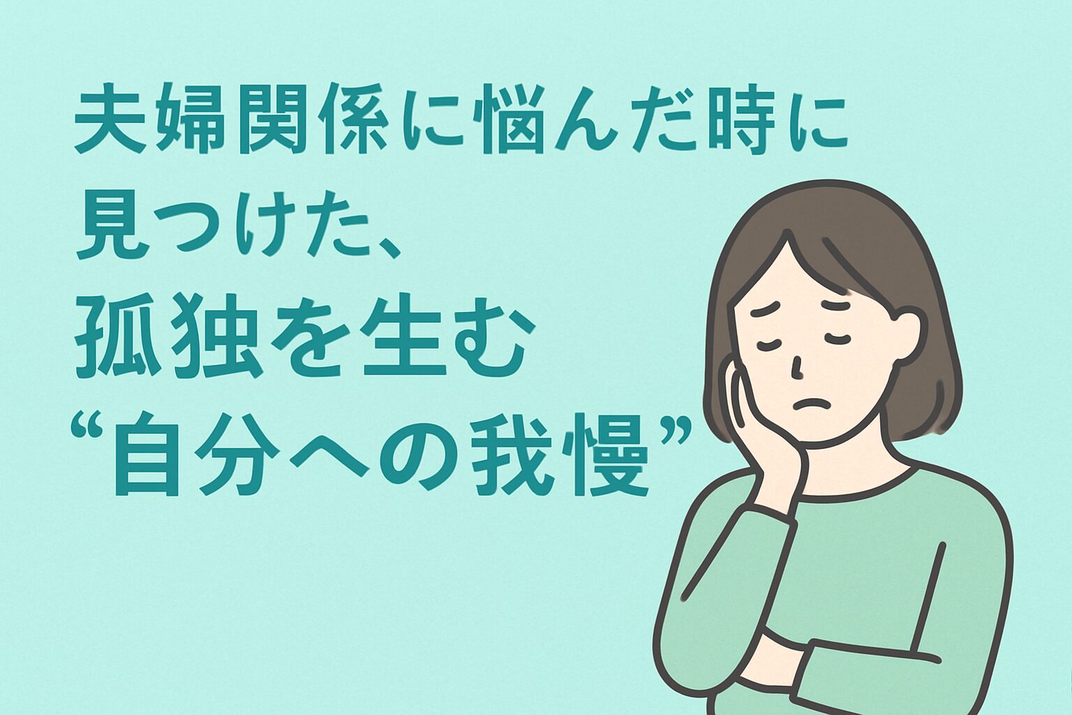 夫婦関係に悩んだ時に見つけた、孤独を生む“自分への我慢”